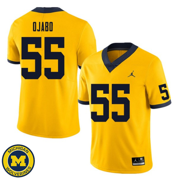 Men's University of Michigan #55 David Ojabo Yellow College Game Jersey